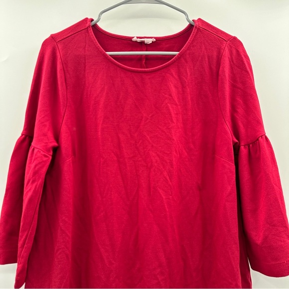 Ingrid & Isabel Maternity Red Flutter 3/4 Sleeve Round Neck Mini Shift Dress S‎ - Picture 4 of 14